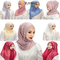 Yunrao Hạt Hoa Khăn Choàng Hồi Giáo Khăn Trùm Đầu Khăn Che Đầu Mũ