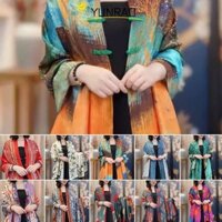 Yunrao Satin Khóa Khăn Choàng, Khăn Trùm Đầu Khăn Lụa Chống Nắng Mỏng, Thời Trang Phong Cách Dân Tộc Chống Nắng Raglan Tay Xuân Hè Du Lịch Kỳ Nghỉ