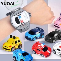 Yuoai Xe điều khiển từ xa Mô hình ô tô có thể đeo được với dây đeo cổ tay có thể tháo rời Quà tặng cho bé trai