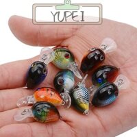 Yupei 9 Chiếc Cá Chép Câu Cá Wobbler, Little Fat Man CrankBait Mồi Câu Cá, Nhựa 3.3CM / 2G Móc Đơn Mồi Giả Phụ Kiện Câu Cá