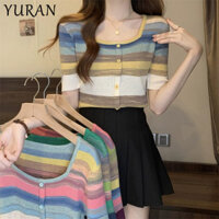 YURAN áo len cardigan áo khoác cardigan Minimalist Phong cách Fashion Hàn Phong WMY2490B01 37Z240909