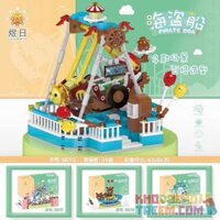YURI 66113  TÀU CƯỚP BIỂN bộ đồ chơi xếp lắp ráp ghép mô hình City Modern Paradise A PIRATE BOAT Thành Phố Thiên Đường Hiện Đại 593 khối