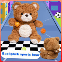Yuxihon| Búp Bê Gấu Bóng Rổ Thân Thiện Với Da Thú Nhồi Bông Thể Thao Series Sang Trọng Gấu Búp Bê Ba Lô Gấu Bông Mềm Đồng Hành Cho Trẻ Em Người Lớn Bóng Đá Bóng Chày Đồ Chơi Thú Nhồi Bông