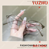 (Yuzhu) Kính mắt màu xanh lá cây ô liu thời trang mới dành cho nữ Khung lông mày thời trang Hàn Quốc Kính mắt chống ánh sáng xanh
