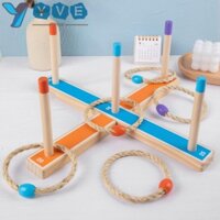 Yve montessori Trò Chơi Ném Vòng Gỗ Hoạt Động Tiệc Tùng Cho Trẻ Em