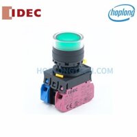 YW1L-AF2E11Q4G Nút nhấn IDEC phi 22 loại phẳng tự giữ điện áp đèn 24V 1NO 1NC màu xanh lá