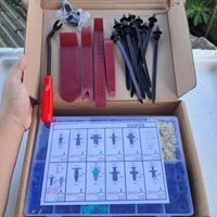 {YWQ CAR parts} Hộp Đinh Tán, Vít Nở Nhựa 640 chi tiết tặng kèm phụ kiện thông dụng chọ mọi dòng ô