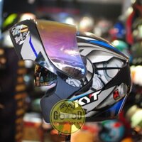 {YWQ CAR parts} Mũ bảo hiểm Fullface Lật Hàm Royal M179 tem KYT Xám bạc 2 kính tiện lợi Helmet