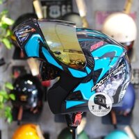 {YWQ CAR parts} Mũ bảo hiểm Fullface Lật Hàm tem WINNER Xanh Ngọc NIGHT FURY Royal M179 2 kính tiện