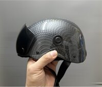 {YWQ CAR parts} [TẶNG MÓC KHÓA] Nón Bảo Hiểm Nửa Đầu 1/2 - Mũ Bảo Hiểm Nửa Đầu - Nhúng CarBon Sơn N