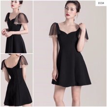 Đầm ren sò dáng suông tay ngắn-D134