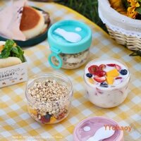 Yychaoy Cốc Đựng salad / Sữa Đậu Nành Có Nắp Và Muỗng Tiện Dụng