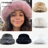 Yydiannawu Mũ ngư dân lông tơ, Mũ lông thú giả Ushanka lông thú, Mũ xô bảo vệ tai chống lạnh ấm áp dành cho nữ