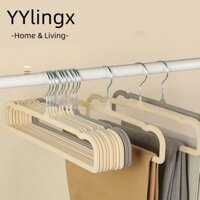 Yylingx 10 Chiếc Móc Treo Nhung, Móc Treo Vải Sấy Hình Chữ Nhật Đổ Xô, Đa Năng Chống Trơn Trượt Tiết Kiệm Không Gian Áo Sơ Mi Phù Hợp Với Áo Sơ Mi