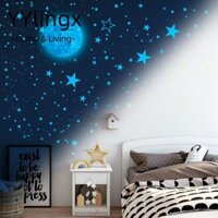 YYlingx  1049 Miếng Dán Trần Nhà Hình Ngôi Sao Và Mặt Trăng Màu Dạ Quang Trang Trí Phòng Ngủ Cho Bé