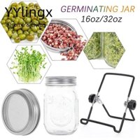 YYlingx 16 / 32oz Mason Jar Dụng cụ làm vườn mầm mọc miệng rộng có nắp đậy màn hình