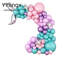 YYlingx Bộ vòm bóng bay, Nàng tiên cá màu hồng tím, Đồ trang trí tiệc sinh nhật DIY cho bé gái