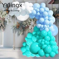 YYlingx Bộ vòm bóng bay, Vòng hoa bong bóng trắng Teal, Đồ trang trí tiệc Màu xanh cho bé trai