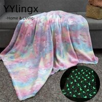 Yylingx Chăn Flannel, Unicorn Little Pony Nap Chăn, Hoạt Hình Sang Trọng Dạ Quang Ấm Áp Bốn Mùa Chăn Văn Phòng Trường Học