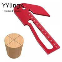 YYlingx Công cụ tìm trung tâm YYLINGX, Máy đo đường góc phải 45 độ vuông mộc, Thước kẻ bút chì chính xác bằng hợp kim nhôm di động