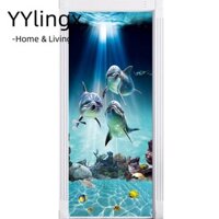 YYlingx Decal Dán Tường, Nhãn Dán Cửa Đại Dương Tự Dính Có Thể Tháo Rời, Trang Trí Tường Cửa Chống Thấm Nước Bức Tranh Tường Giấy Dán Tường Phòng Ngủ