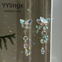 YYlingx Mặt dây chuyền lăng kính cầu vồng, DIY Butterfly Dragonfly Crystal Sun Catcher, Rèm quà tặng Tôn vinh Ánh sáng mặt trời khúc xạ treo trang trí Chuông gió