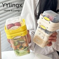 Yylingx Milkshake Cup, Hộp đựng trái cây chống rò rỉ Cốc Salad trái cây, có nắp Thìa Cốc Salad sữa chua di động đa chức năng