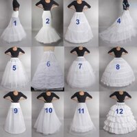 Yys Nữ Crinoline Petticoat Trắng Vòng Váy Chiều Dài Sàn Áo Trượt Váy Cho Đám Cưới Váy Cô Dâu 12 Kiểu