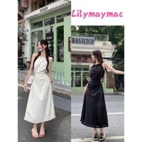 Z-Đầm hai dây maxi suông dài Hai màu, Váy Yếm Nữ Tiểu Thư Dáng Dài Siêu Nữ tính