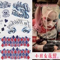 Z Zero Star Cửa Hàng bách Hóa Suicide Squad Harley Quinn Hình Xăm Dán cos Hình Xăm Cánh Tay Hoa Chống Thấm Nước Trọn Bộ cosplay Harley Quinn Hình Xăm Dán