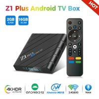 Z1 Plus TV Box Android 12.0 Allwinner H618 2GB RAM 16GB ROM BT5.0 AV1 Wifi6 2.4G & 5G Wifi HDR Media Player Set Top Box