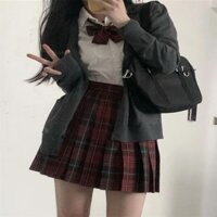 Z11 JK Bộ Đồng Phục Nữ Học Sinh Đồng Phục Áo Sơ Mi Eo Eo Eo Eo Eo JK Xếp Ly Váy Hai Mảnh Bộ