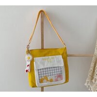 Z2 Túi vải nữ đeo chéo HVAZHI móc hoa cúc trong suốt BH 462 23 5