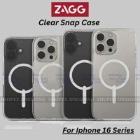 ZAGG Clear Snap Casse - Ốp lưng iPhone 16 Pro Max , 15 Plus Trong suốt viền dẻo TPU Bayer Chống sốc tiêu chuẩn
