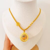 Zakilam Phong Cách Tây Tạng Vàng Thần Tài Chuyển Hạt Mặt Dây Chuyền Đồng Xu May Mắn Bện Vòng Cổ Dây Thời Trang Không Khí Vòng Cổ 0325