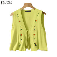 Zanzea Nữ Hàn Quốc Áo Vest dáng rộng không tay in họa tiết hoa