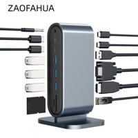 Zaofahua Bộ chia USB-C 12 trong 1 dọc 4K HDMI PD 100W Dock Station