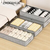 Zaofahua Thùng đựng quần áo đáy giường, Túi đựng chăn bông có thể nhìn thấy hàng đầu có thể gập lại, có tay cầm Hộp đựng đồ không dệt tại nhà