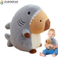Zapoiyap Đồ chơi cá mập sang trọng có thể đảo ngược 35cm Quà tặng trang trí nội thất sáng tạo