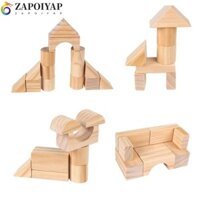 Zapoiyap Tháp Gỗ Khối Xây Dựng Đồ Chơi 100 Cái / bộ Giải Trí Gia Đình Trang Trí Tiệc Sinh Nhật