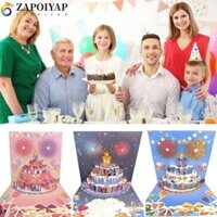 Zapoiyap Thiệp chúc mừng kỷ niệm đám cưới Nến Led có thể thổi được Đẹp mọi lứa tuổi