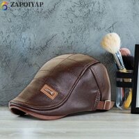 Zappoiyap Nam Mũ Nồi Cổ Điển Màu Trơn Phong Cách Anh Quốc Newsboy Lái Xe Phía Trước Đạt Đỉnh Mũ