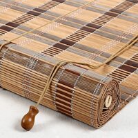 ZAQ Bamboo Blackout Roller Blinds, Room Darkening Sun Shade for Outside/Inside/Patio/Gazebo, Wooen Color, 100/110/120/140/150 Wide (Size : 110×210cm)