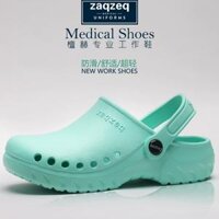 ZaqZeq/tanhe nhẹ chống trượt phòng mổ dép dành cho nam và nữ y tá làm giày Baotou điều dưỡng thí nghiệm dép dép tĩnh điện