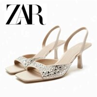 Zar Tây Ban Nha Sang Trọng Giày Sandal Mở Mũi Cao Gót Thời Trang Nữ Nhẹ Thanh Lịch Cao Cấp Cao Cấp