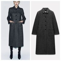 Zara 24 Thu Đông Sản Phẩm Mới Ve Áo Nữ Dài Tay Len Len Pha Trộn Áo Dài 9845715
