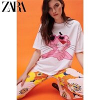 Zara Áo Thun mgm Báo Hồng