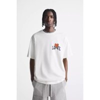 Zara Áo thun ngắn tay cổ tròn in hình trái tim mới dành cho nam 0962498