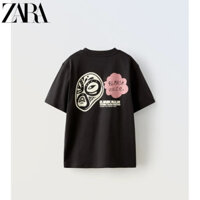 Zara Áo thun ngắn tay cổ tròn mới dành cho trẻ em ZARA 0722688 807
