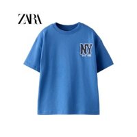 Zara Áo thun ngắn tay cổ tròn phong cách đại học mới dành cho nam và nữ 3338306 400